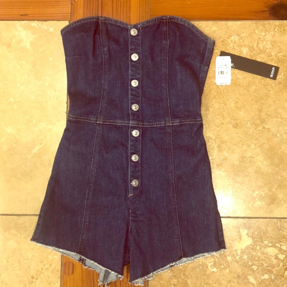 NWT HUDSON bustier DENIM romper - Picture 3 of 12